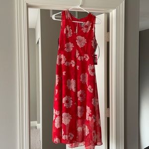 Red floral dress